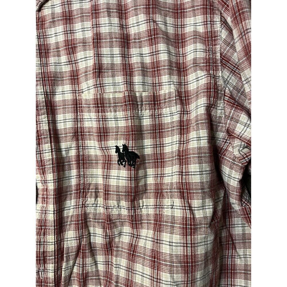 Bit & Bridle Shirt Women's Extra Large XL Multi-color Plaid Horse Riding Western